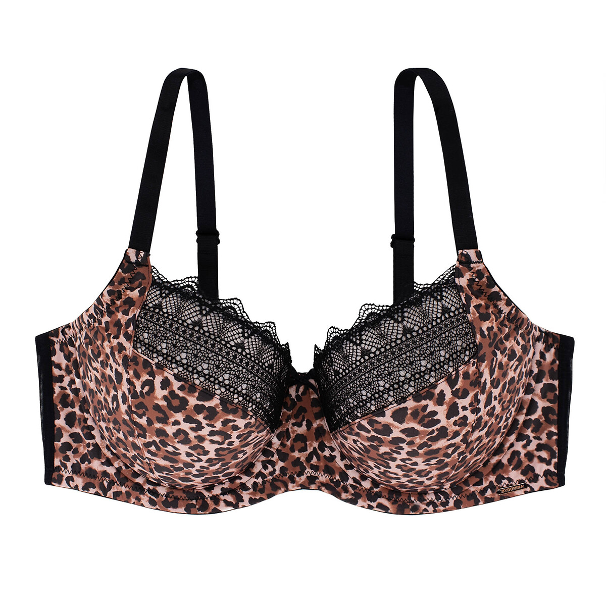 Zena recycled push-up bra in leopard print, coral, Dorina
