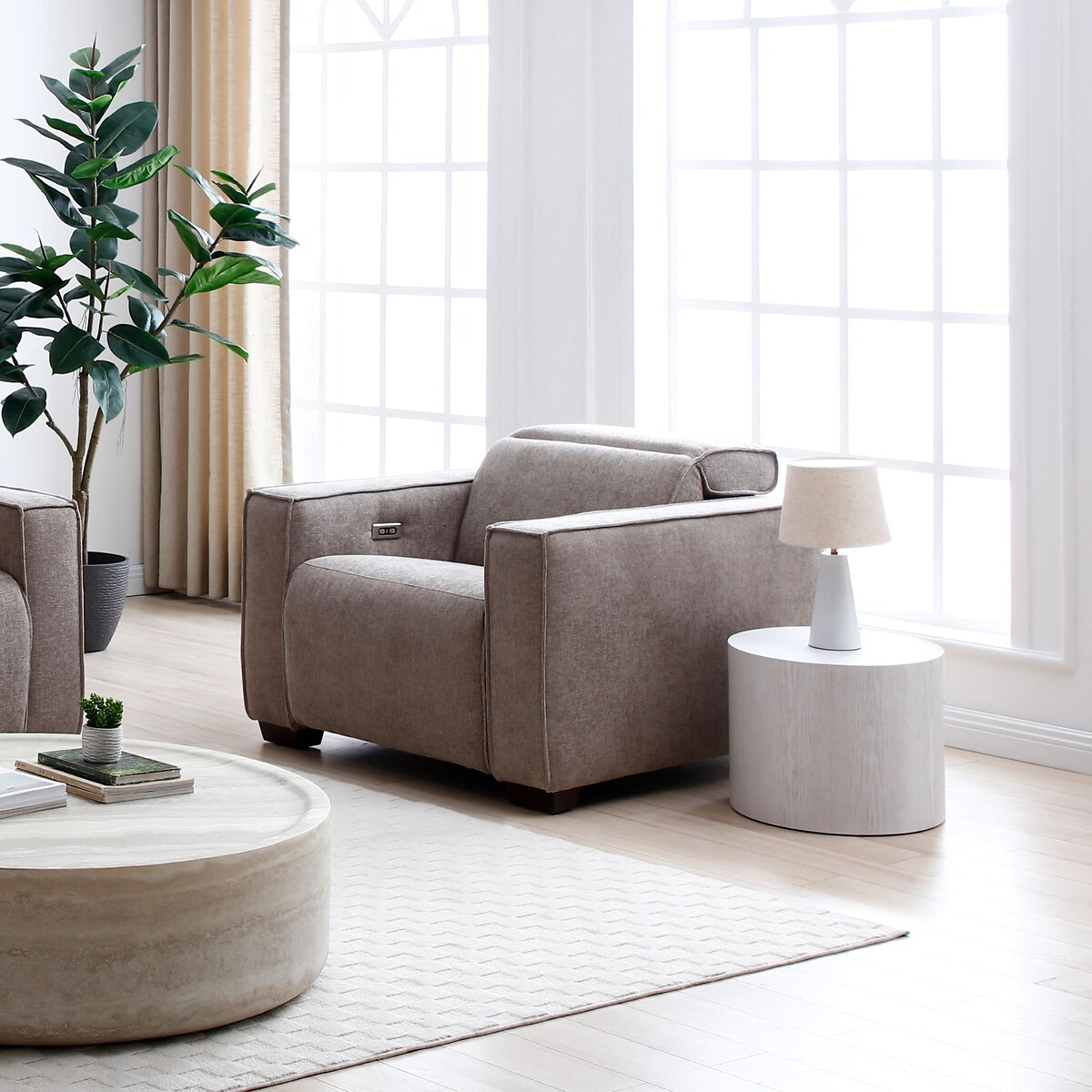 Emilio Soft Weave Chenille Recliner Chair, SO'HOME
