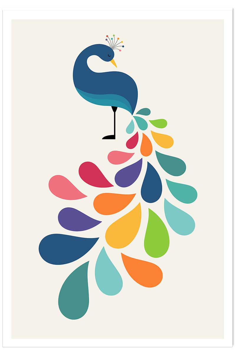 Affiche  paon coloré, HEXOA
