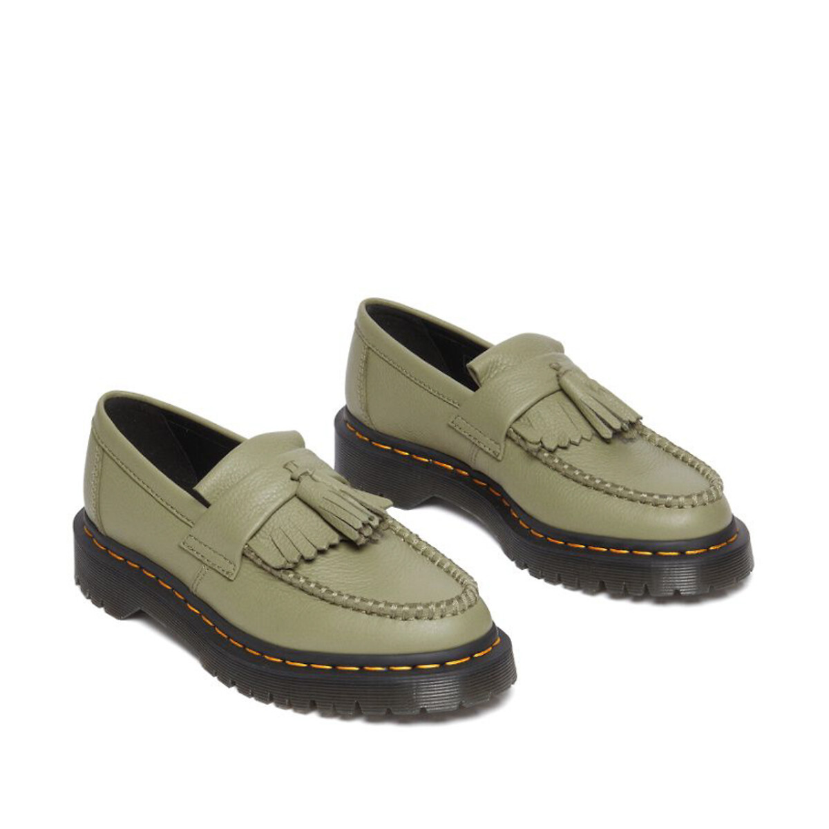 Mocassins adrian en cuir virginia Dr. Martens olive La Redoute