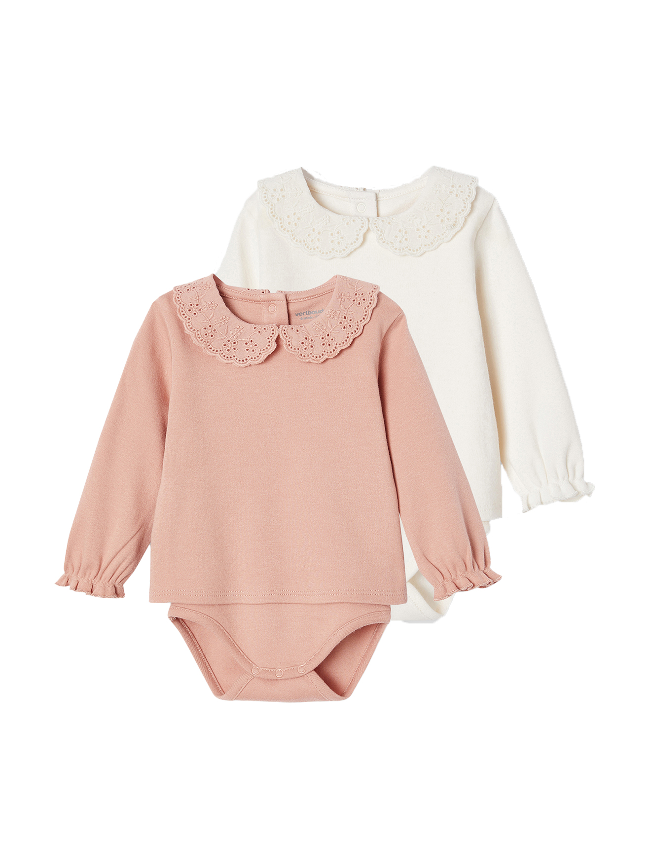 Lot 2 bodies tee-shirt en coton bio ATELIER, VERTBAUDET