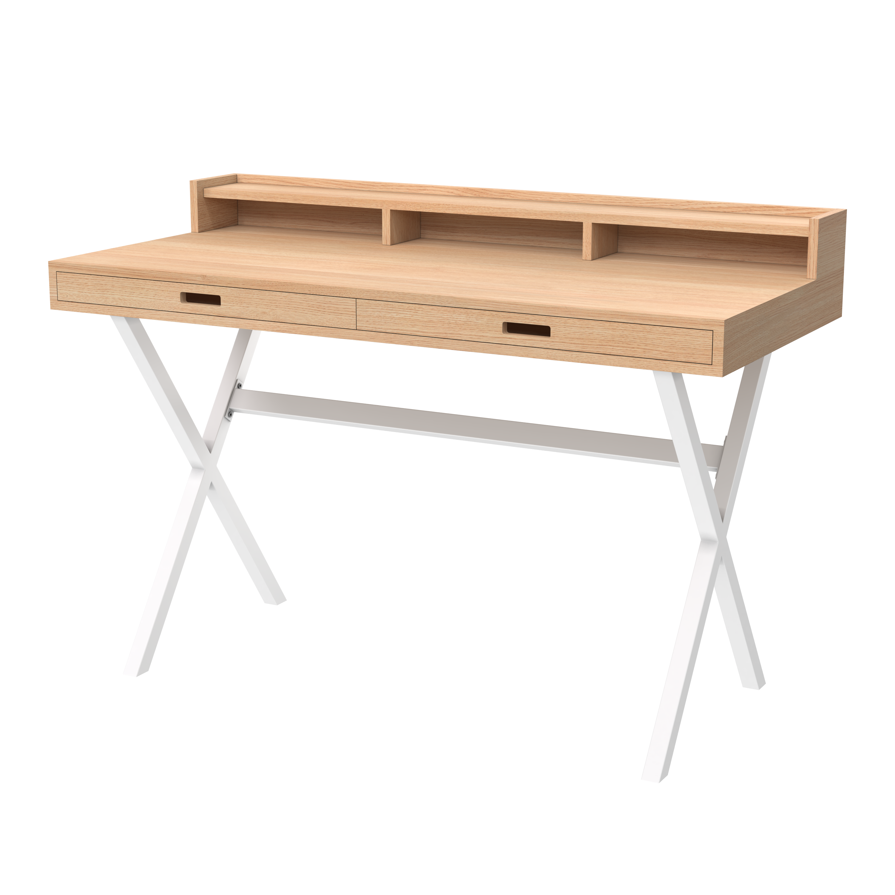 Bureau en chêne et métal coloré, HYPPOLITE, HARTO