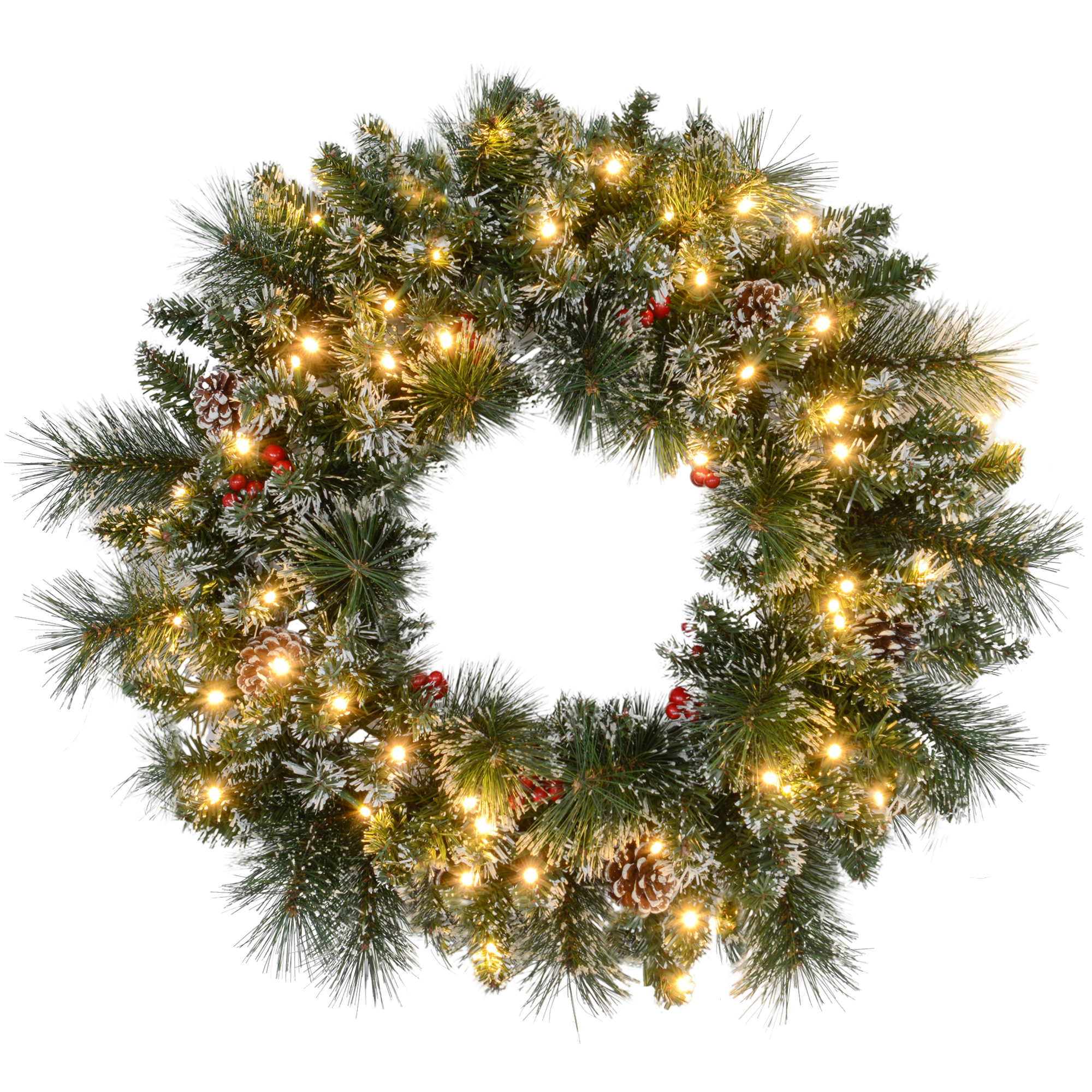Couronne de Noël Plastique Vert, HOMCOM