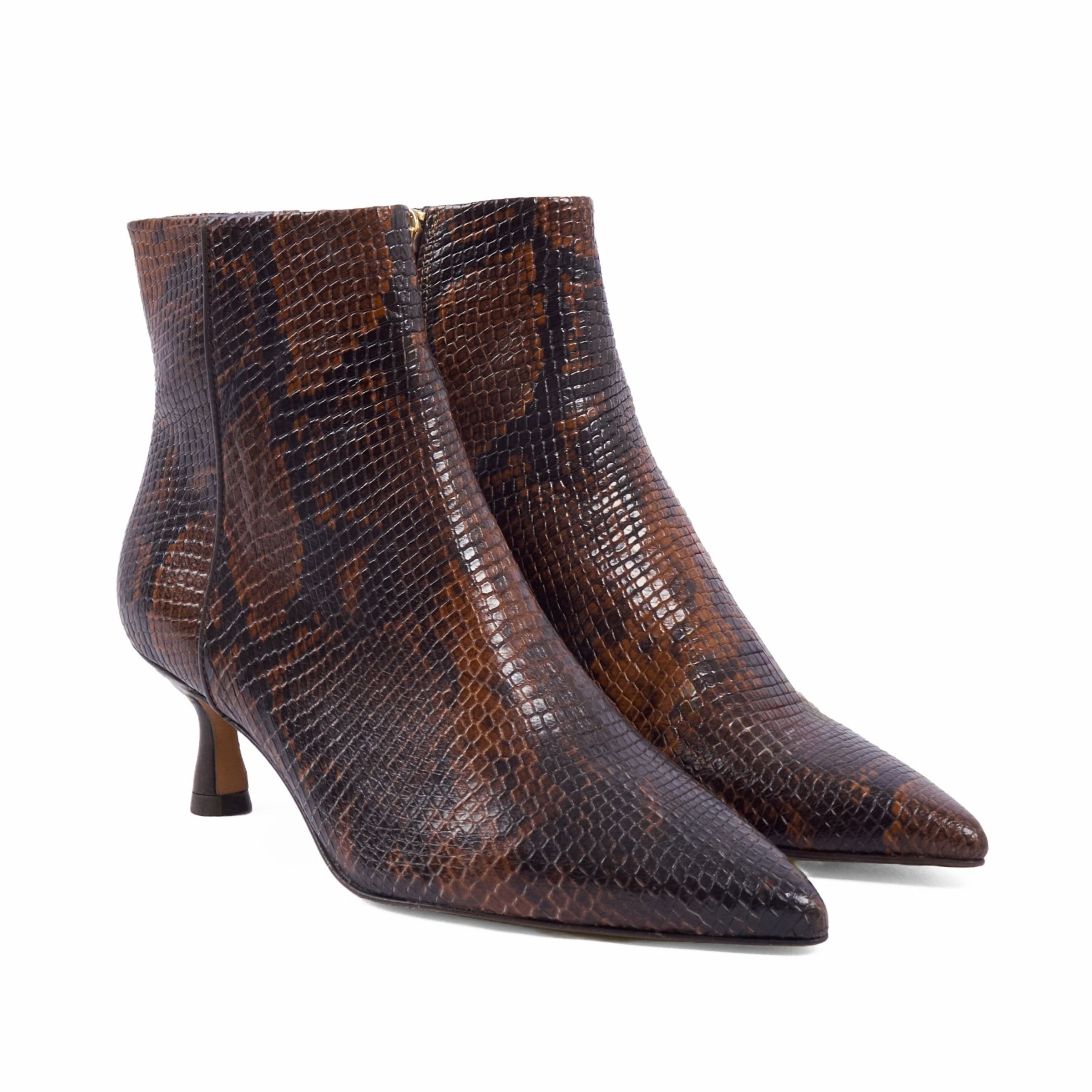 Bottines pointues Isaure cuir imprimé, JULES & JENN