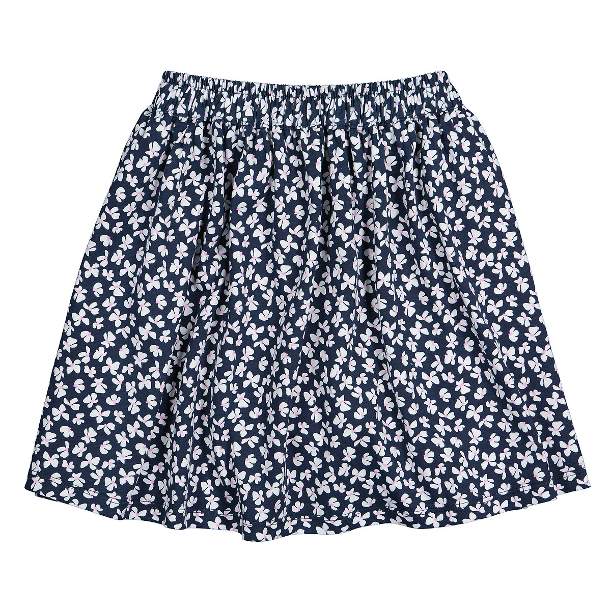 Floral cotton full skirt, navy print, La Redoute Collections | La Redoute