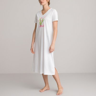 Cotton Jersey Nightdress with Short Sleeves ANNE WEYBURN