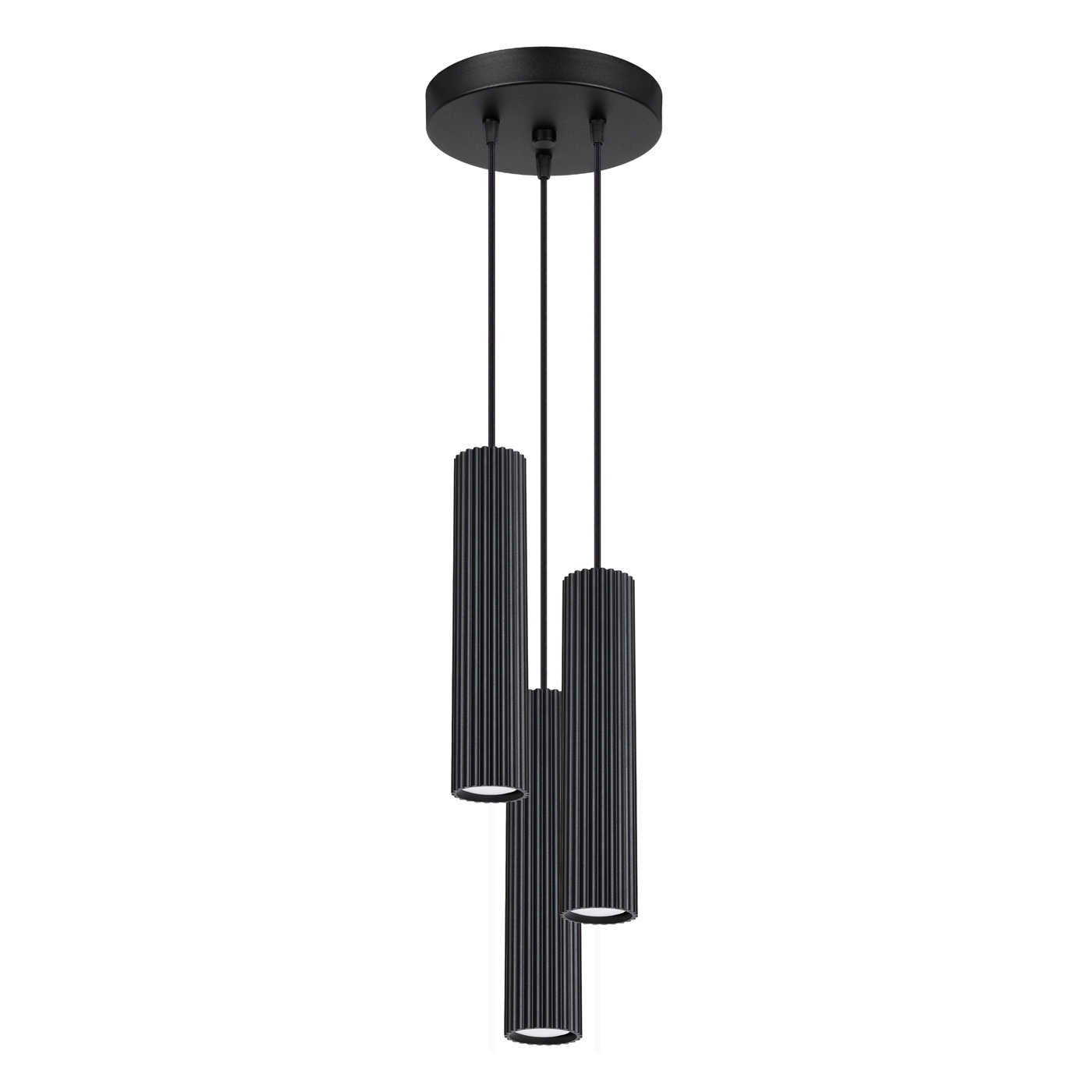 Suspension Aluminium Noir GU10 3 Karbon, EDEN