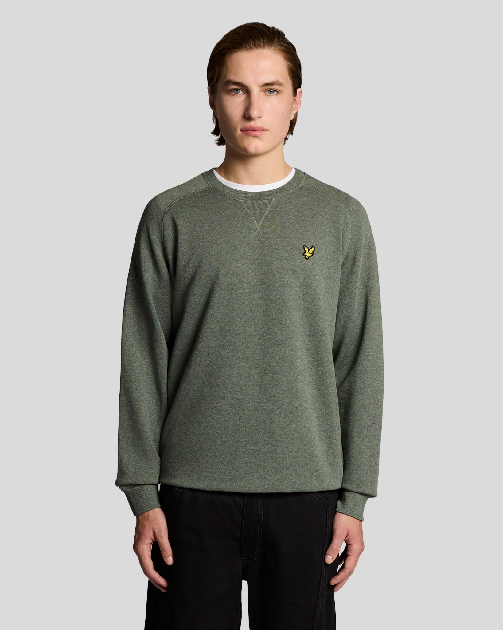 Sweat-shirt en coton chiné raglan, LYLE & SCOTT