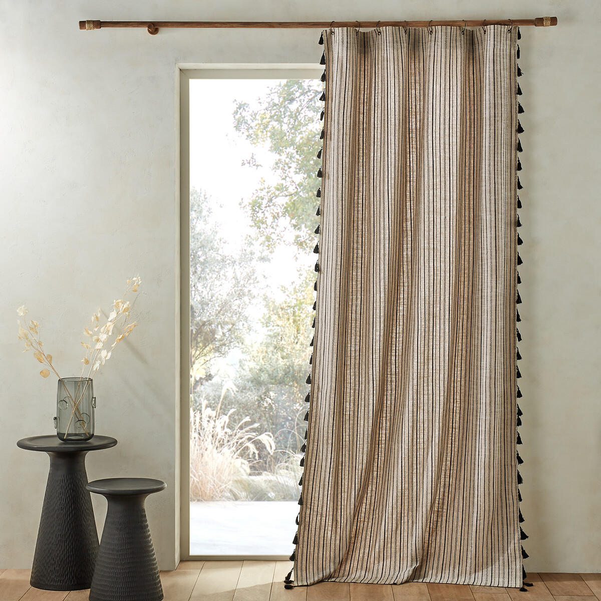 Hamaca Embroidered Pompom 100% Cotton Curtain