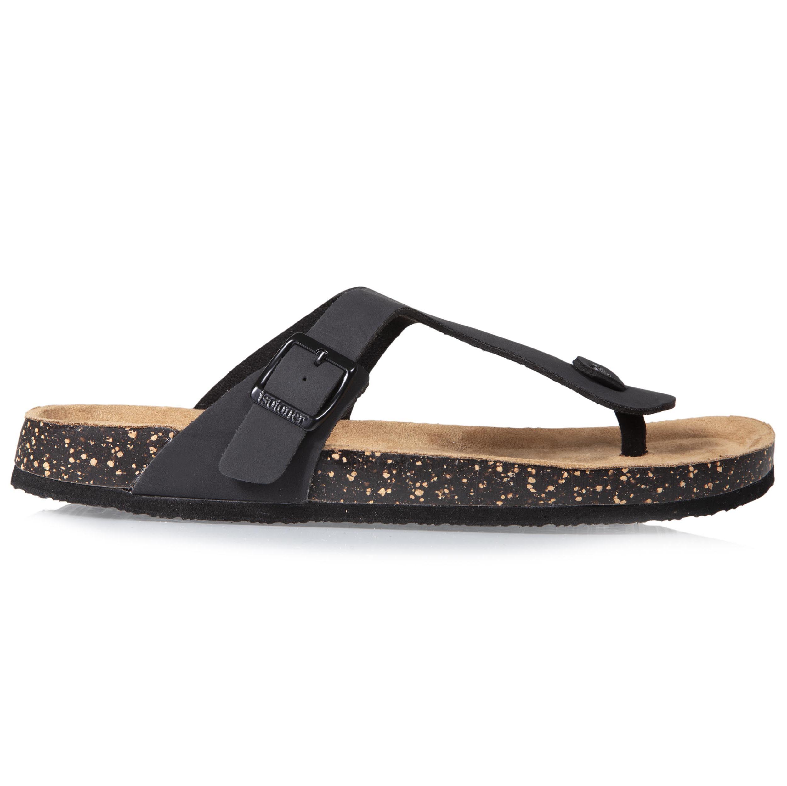 Sandales à simple bride tong, semelle intérieur patch talon ultra confortables, ISOTONER