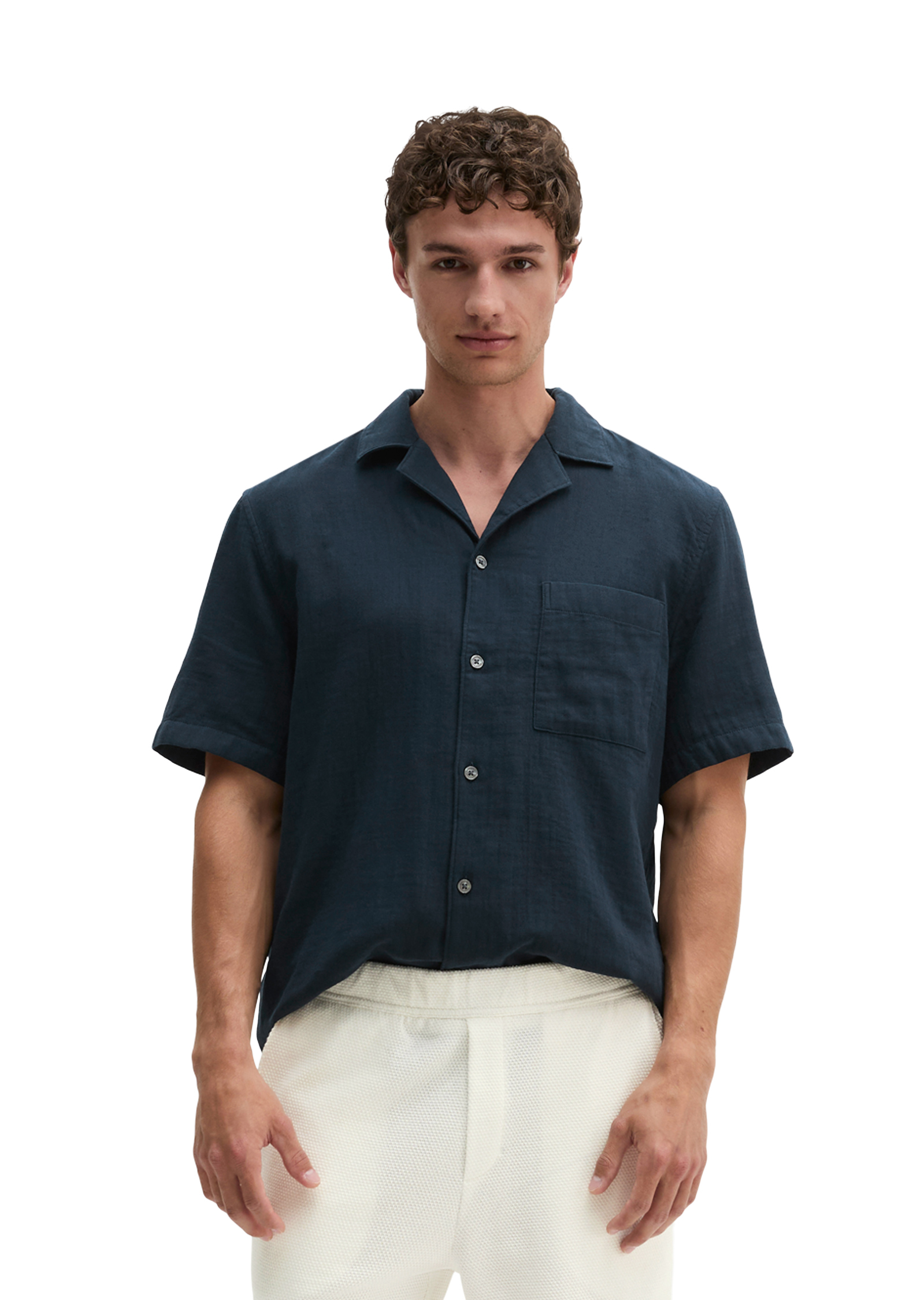 Chemise à manches courtes regular avec un léger effet froissé, MARC O'POLO