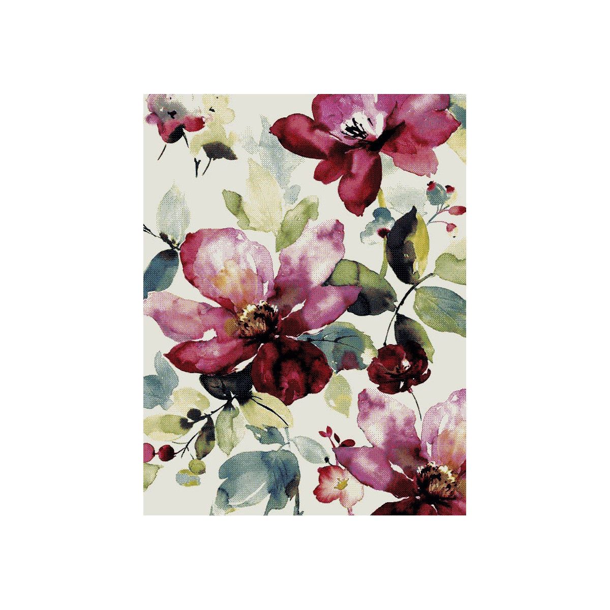 tapis contemporain a motifs fleuris multicolore tambo