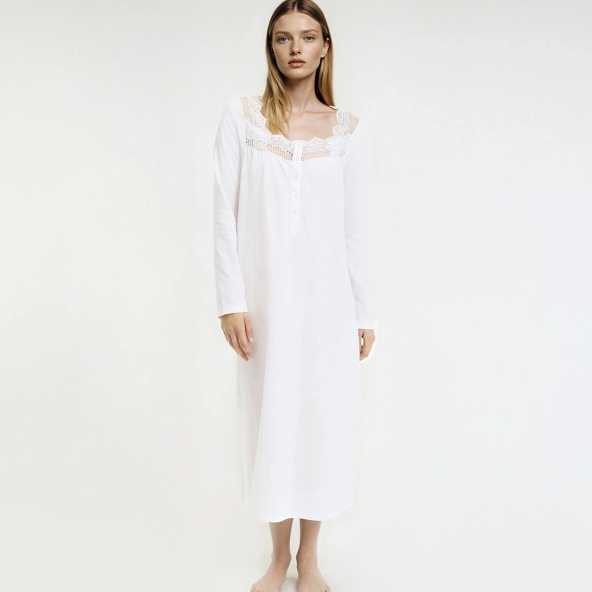 Chemise de nuit dentelle et coton, ANNE WEYBURN
