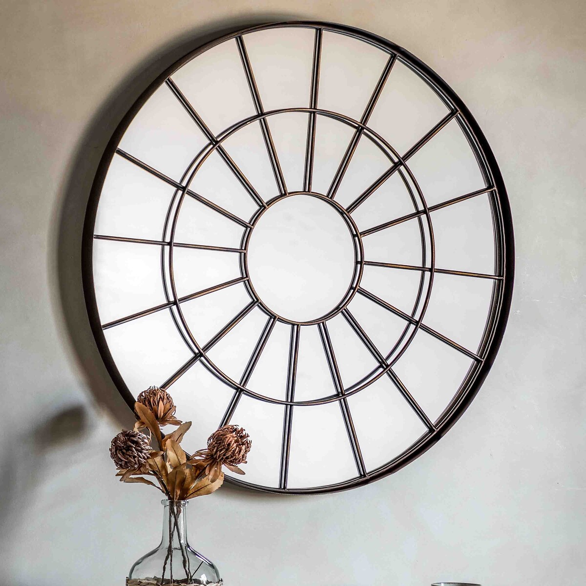 101cm Bertie Round Industrial Mirror, ÉDITÉ