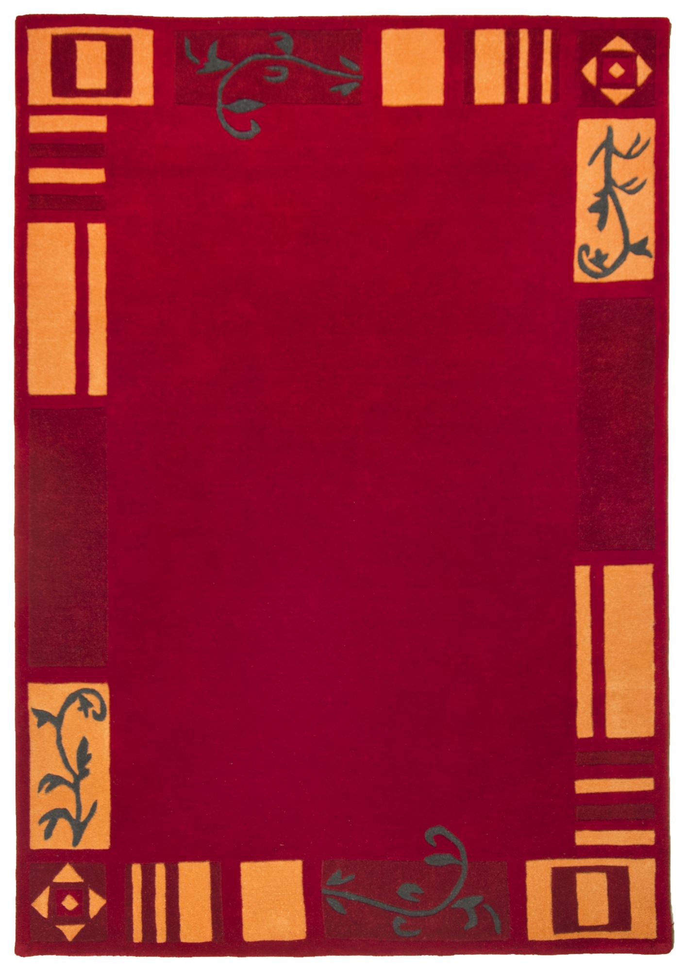 Tapis de salon HAWAI tufté main en laine naturelle, THEKO
