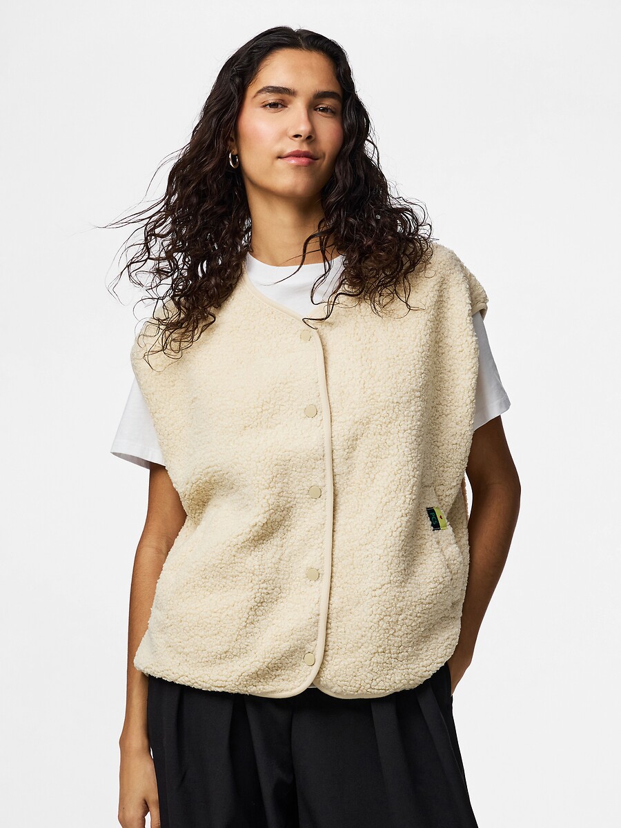 Gilet sans manches en sherpa, PIECES