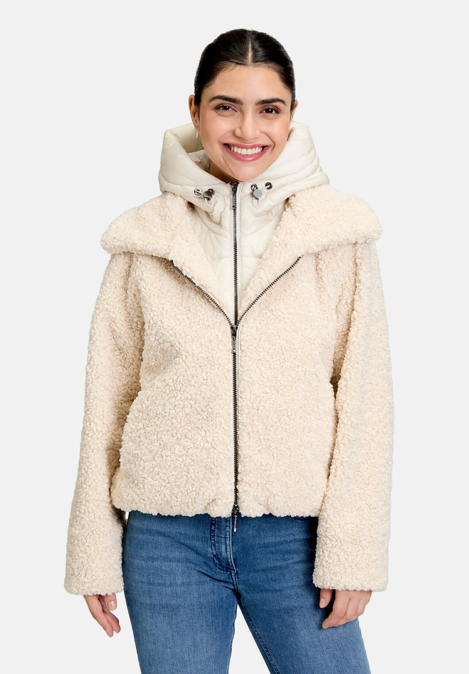 Veste en peluche avec partie veste sans manches amovible, AMBER & JUNE
