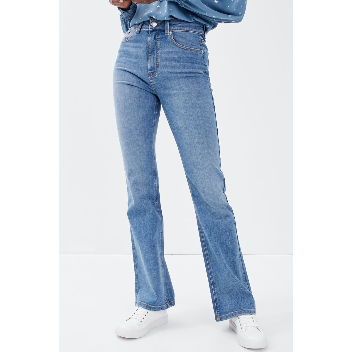 Jean bootcut taille haute La Redoute Femme Vêtements Pantalons & Jeans Jeans Bootcut jeans 