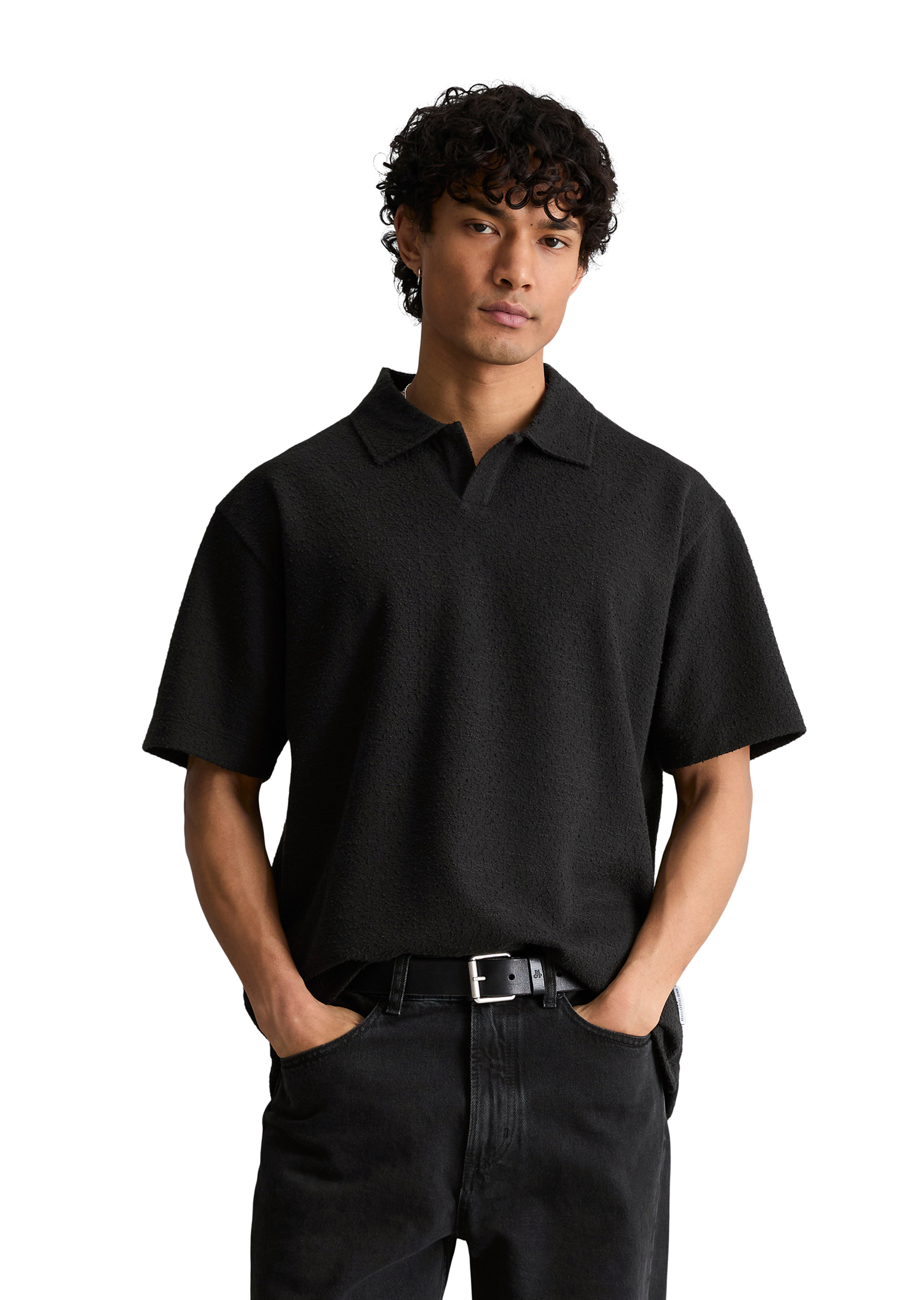 Polo relaxed avec une fine structure bouclée, MARC O’POLO DENIM