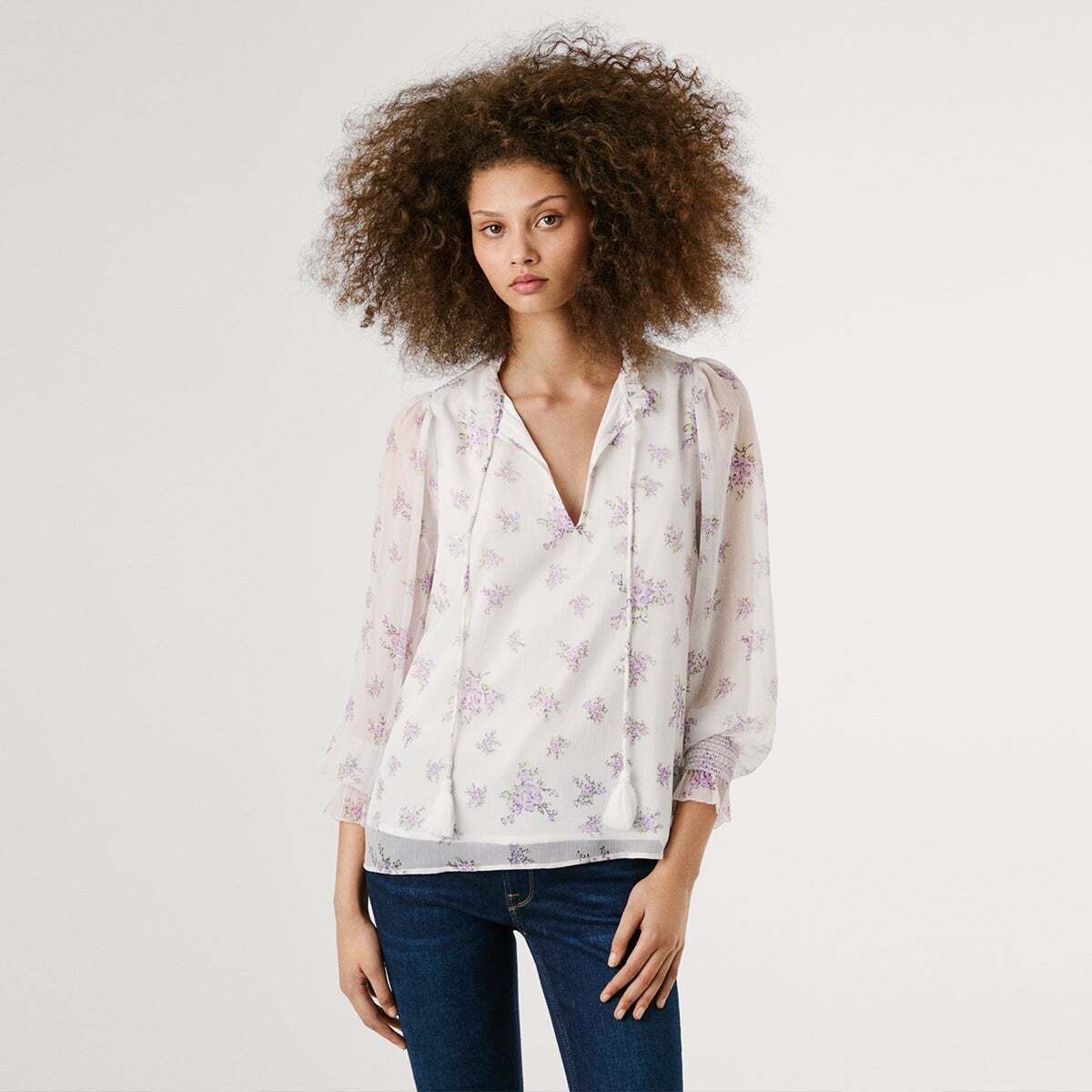 Blouse À Manches Longues Imprimé Fleuri, PEPE JEANS