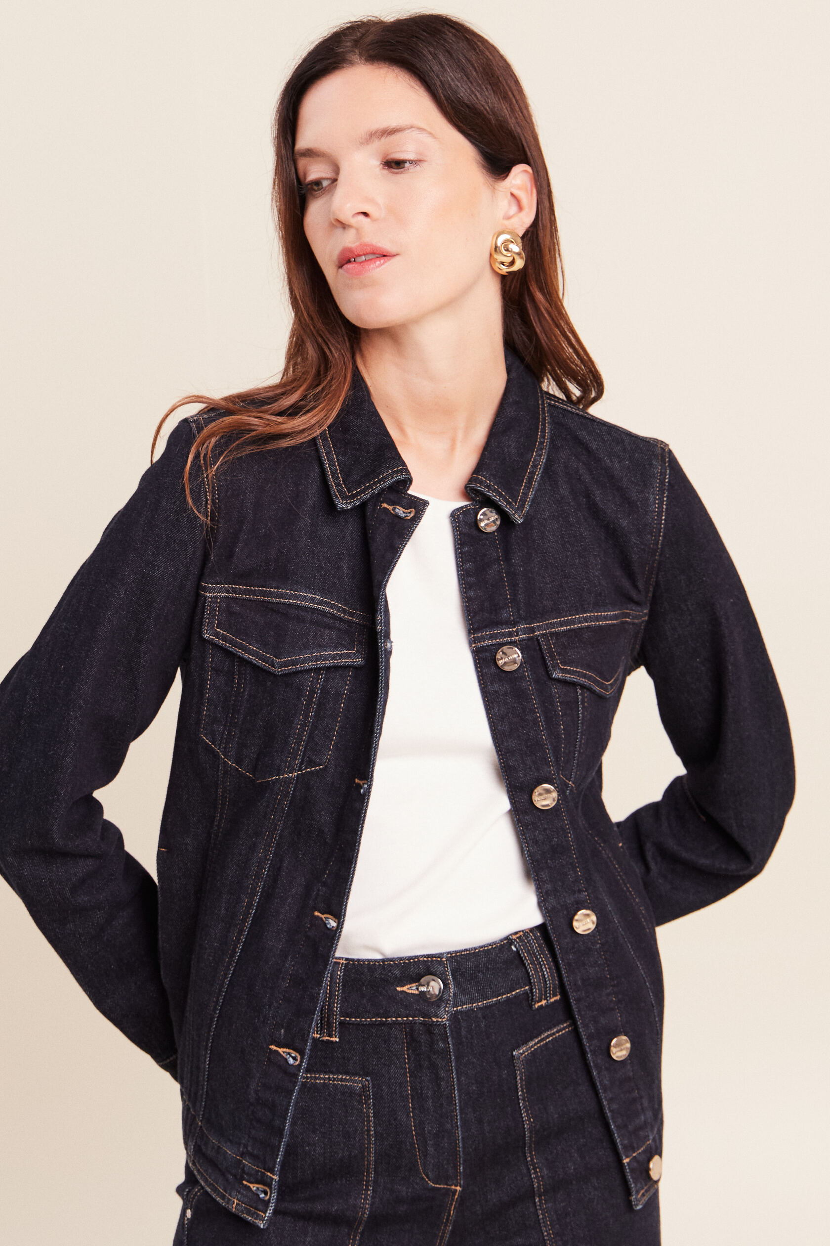 Veste cintrée courte en jean, BREAL