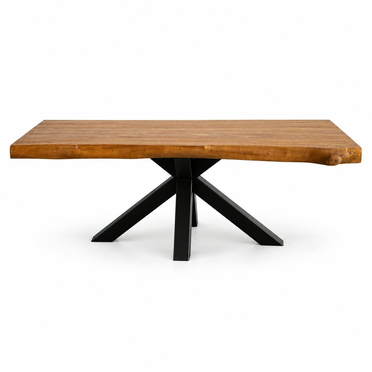 Table à manger style contemporain bois métal pied mikado plateau teck 200x110cm TIMOR, PIER IMPORT
