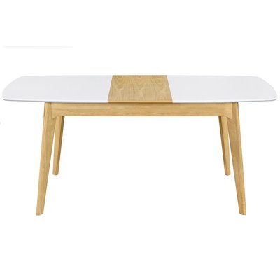 Table extensible rallonges intégrées rectangulaire  et bois L140-180 cm MEENA MILIBOO