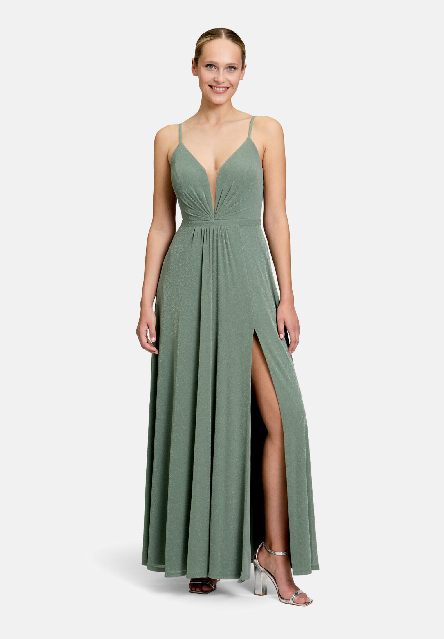 Robe de soirée à fils de fil textile, VERA MONT