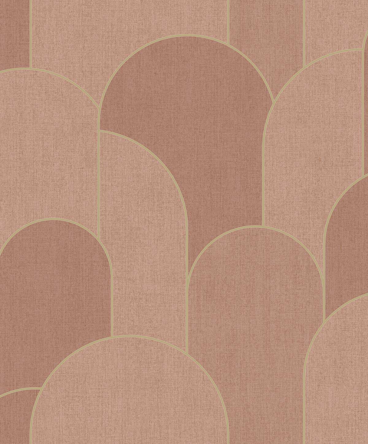 Papier peint arches art déco rose terracotta doré, HEXOA