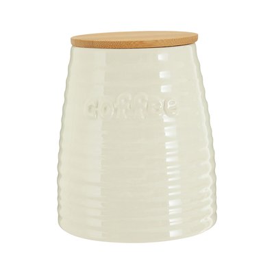 Coffee Canister in Cream Dolomite/Bamboo SO'HOME