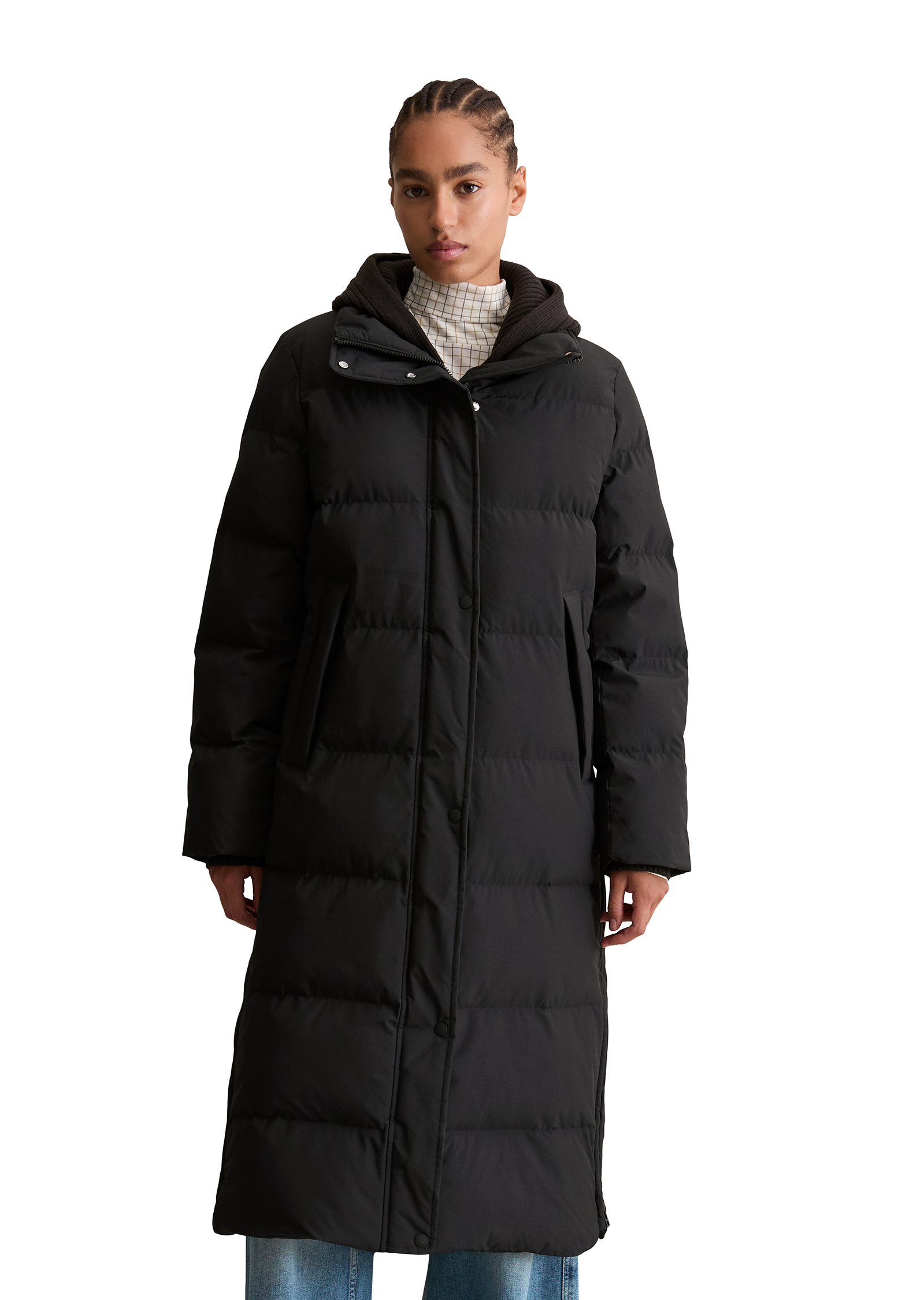 Manteau bouffant regular avec capuche tricotée amovible, MARC O’POLO DENIM