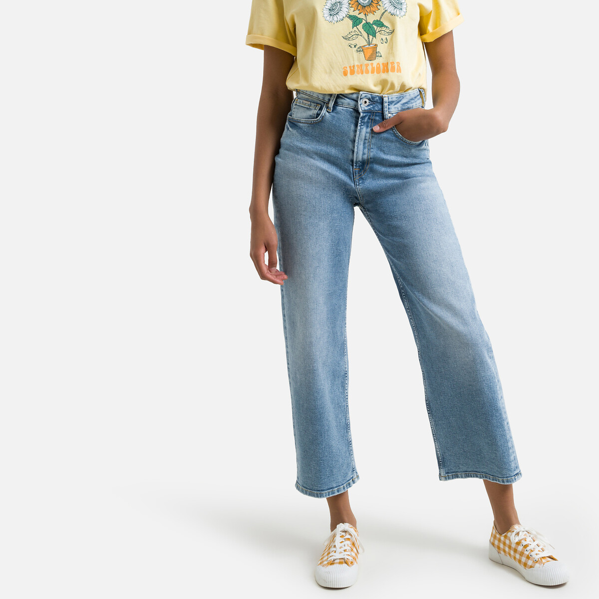 Lexa sky high jeans with wide leg and high waist Pepe Jeans | La Redoute