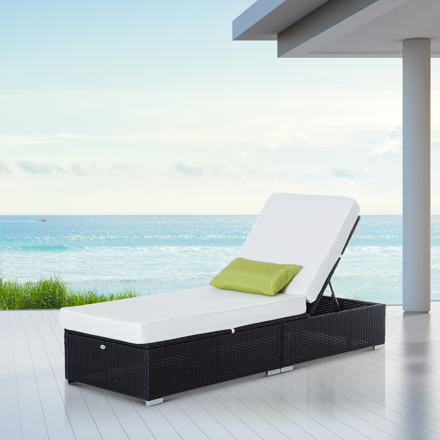 Jardinière Sur Roulettes Outsunny 40x40x31cm - Imitation Rotin Chocolat, Insert Irrigation - Balcon, Terrasse