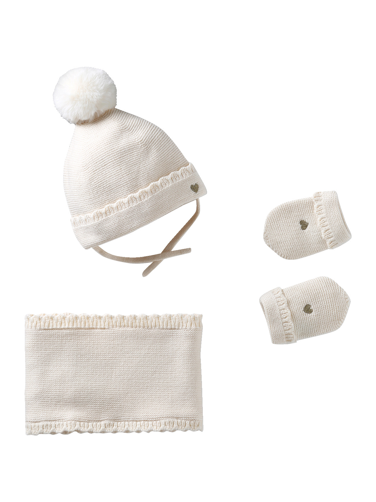 Ensemble bonnet, snood et moufles, VERTBAUDET