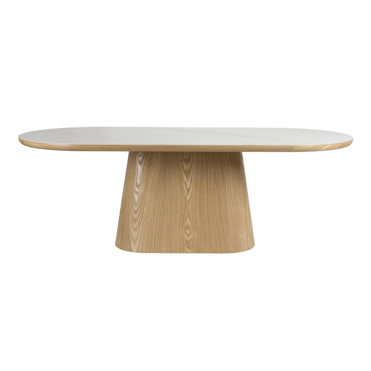Table repas ovale bois noyer imitation marbre - ALMIRA, MATHI DESIGN