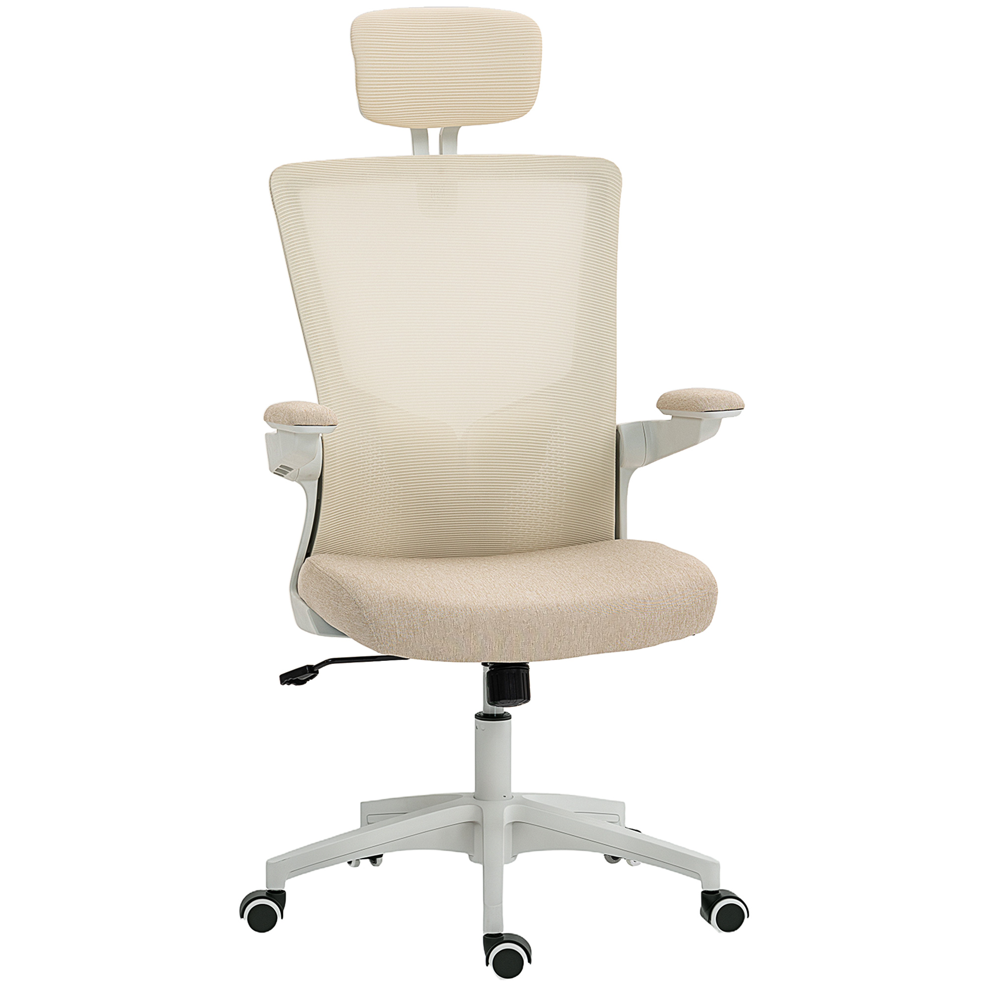 Chaise de bureau Polyester Beige, HOMCOM