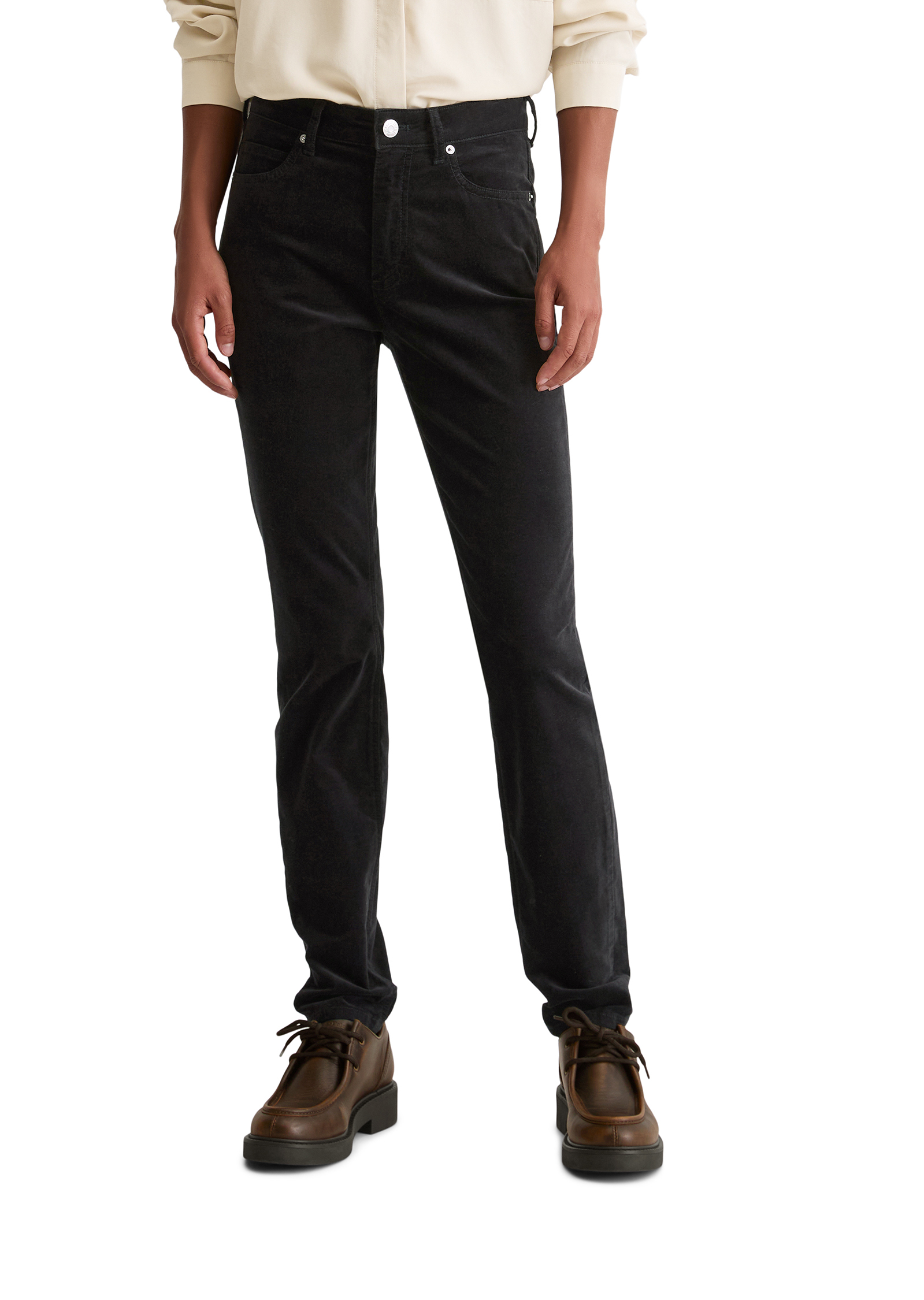 Pantalon en velours modèle Alkea slim en mélange de coton organique et de stretch, MARC O'POLO