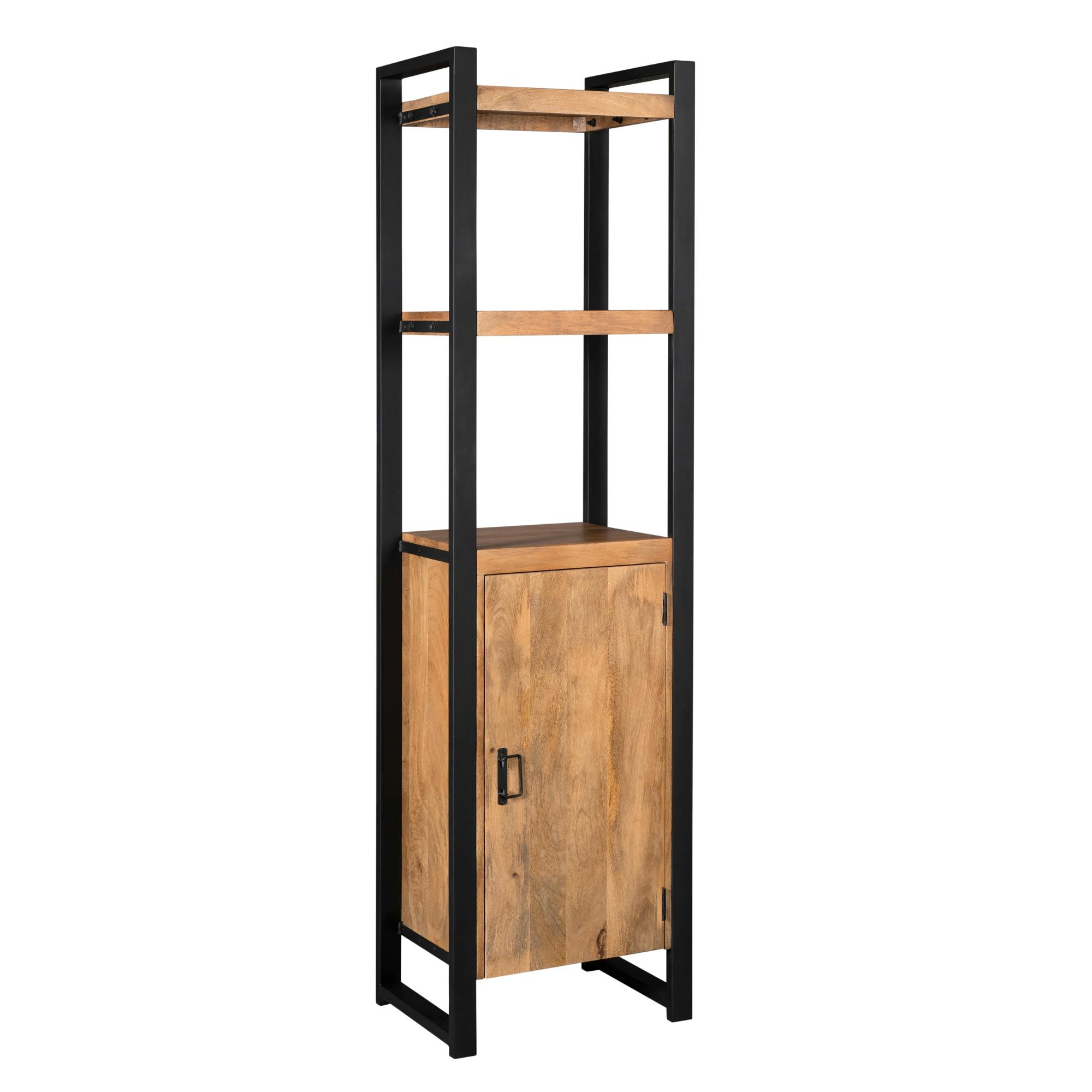Colonne étagère en bois 1 porte 2 niches MILORA, PIER IMPORT