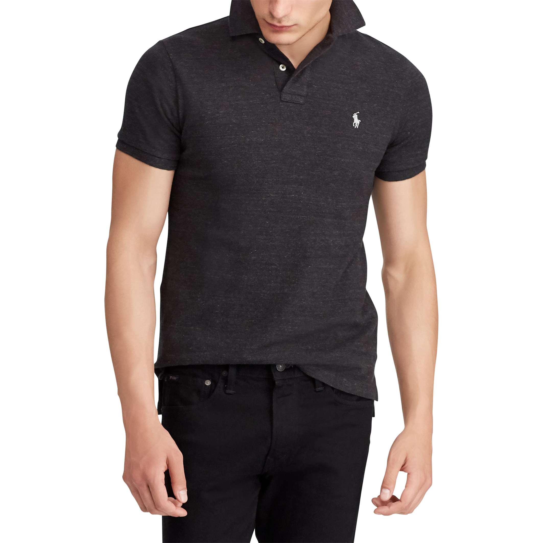 Cotton pique polo shirt in slim fit , dark grey, Polo Ralph Lauren | La  Redoute