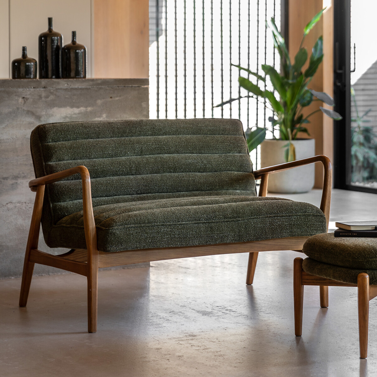 Fairfield Mid-Century Boucle 2 Seater Sofa with Solid Wood Frame, ÉDITÉ