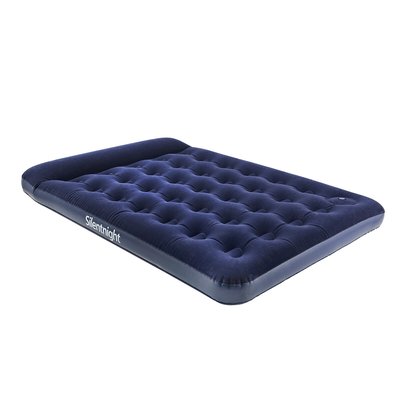 Double Flock Airbed with Footpump in Blue SILENTNIGHT