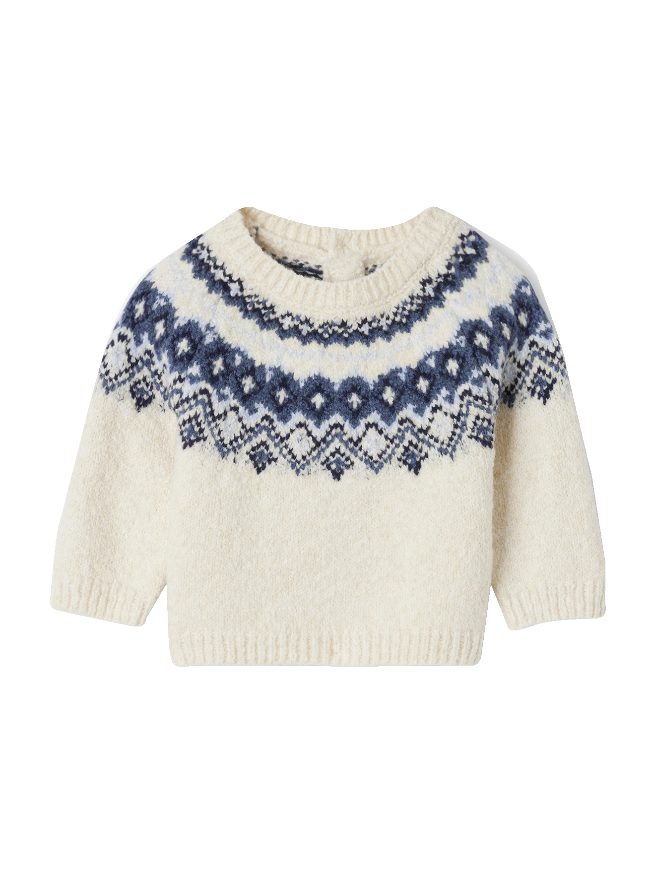 Pull jacquard bébé en maille mousseuse ultra douce, VERTBAUDET