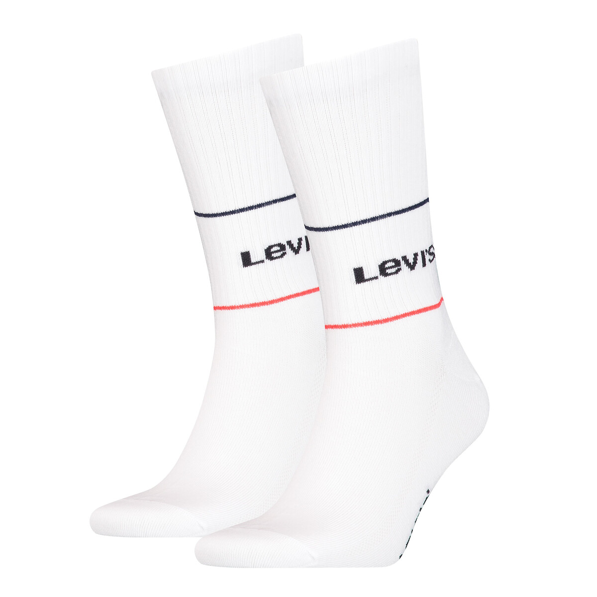 Image of Pack of 2 Pairs of Sports Socks with Logo in Cotton Mix