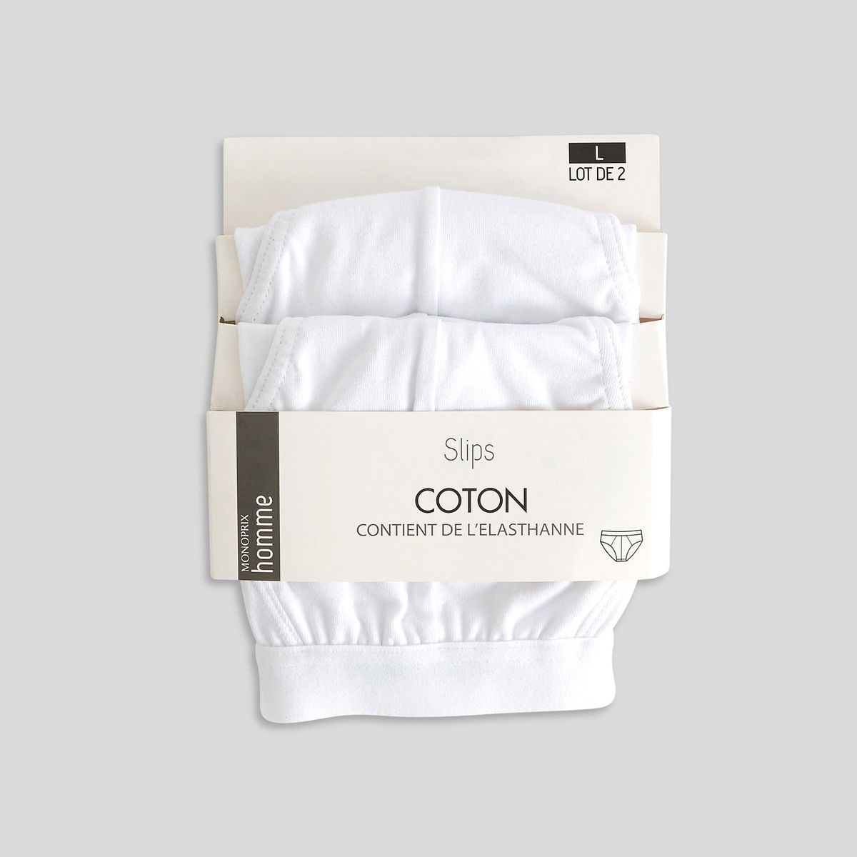 Lot de 2 slips blanc Monoprix La Redoute
