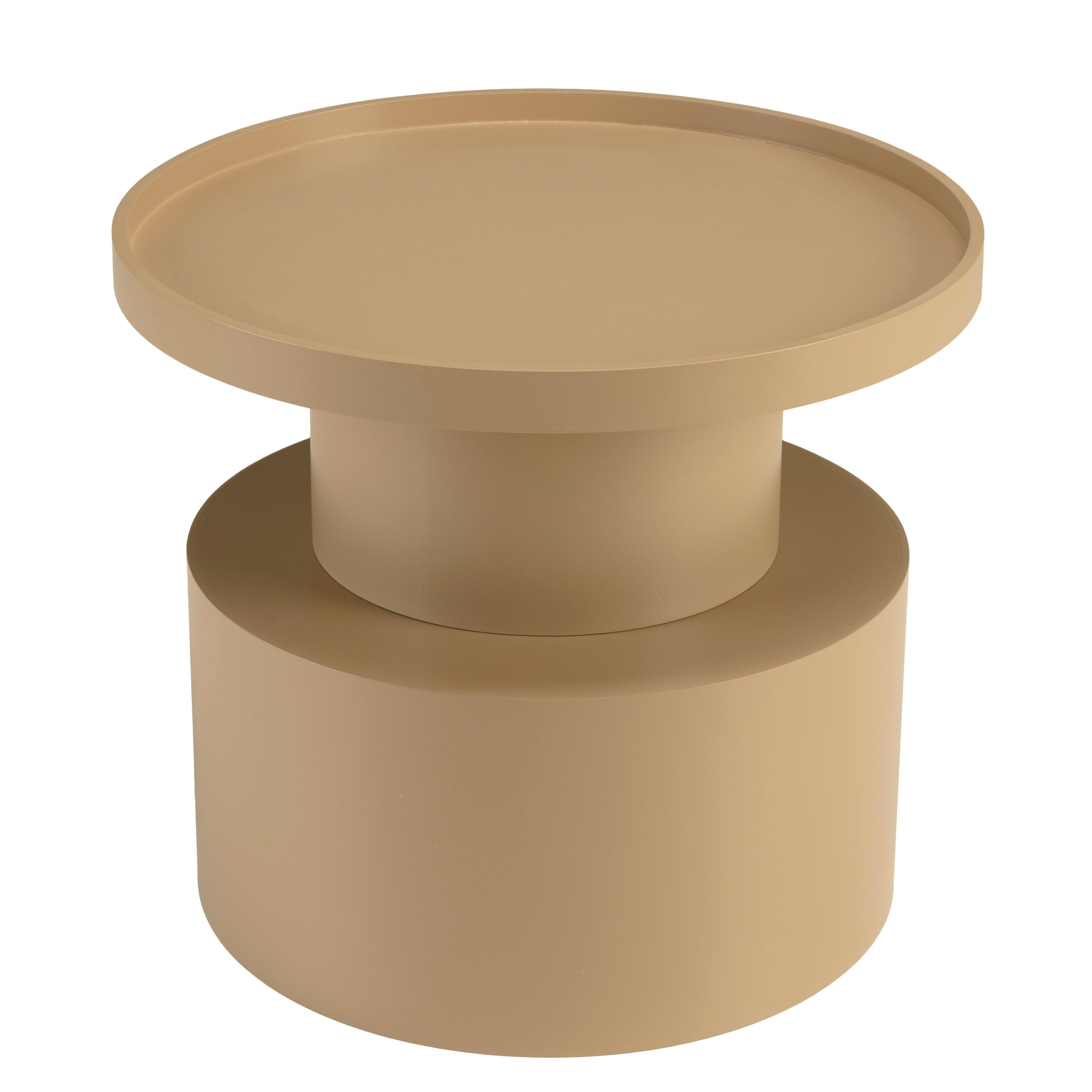 Table d'appoint ronde en bois peint taupe D45cm CASTILLE, PIER IMPORT
