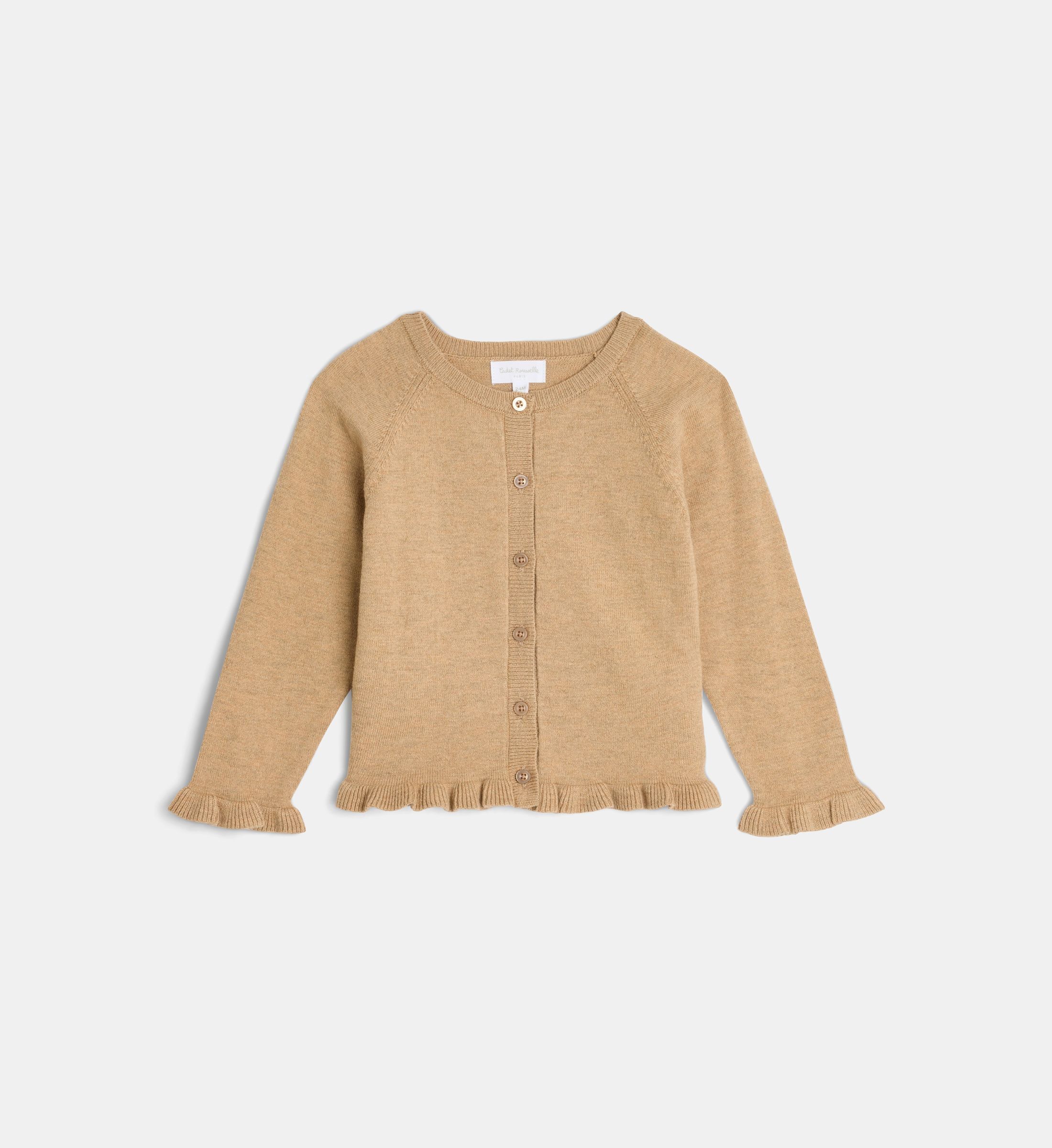 Gilet droit tachic à frourous en coton mélangé, CADET ROUSSELLE