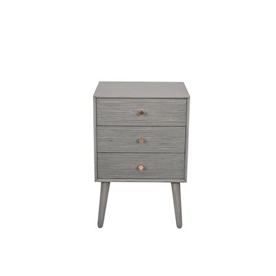 Scandi Textured Wood 3 Drawer Bedside Table SO'HOME