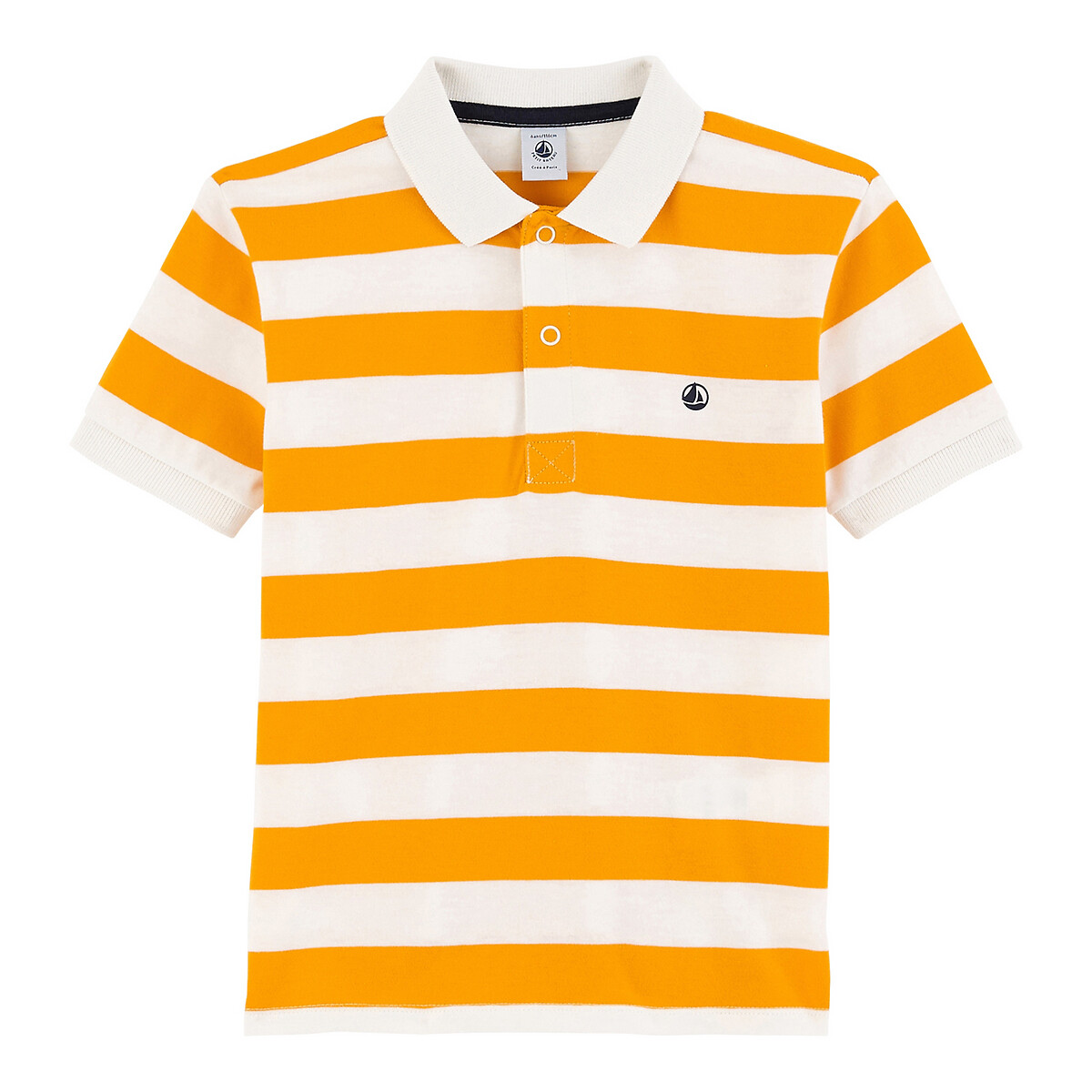 yellow striped polo shirt
