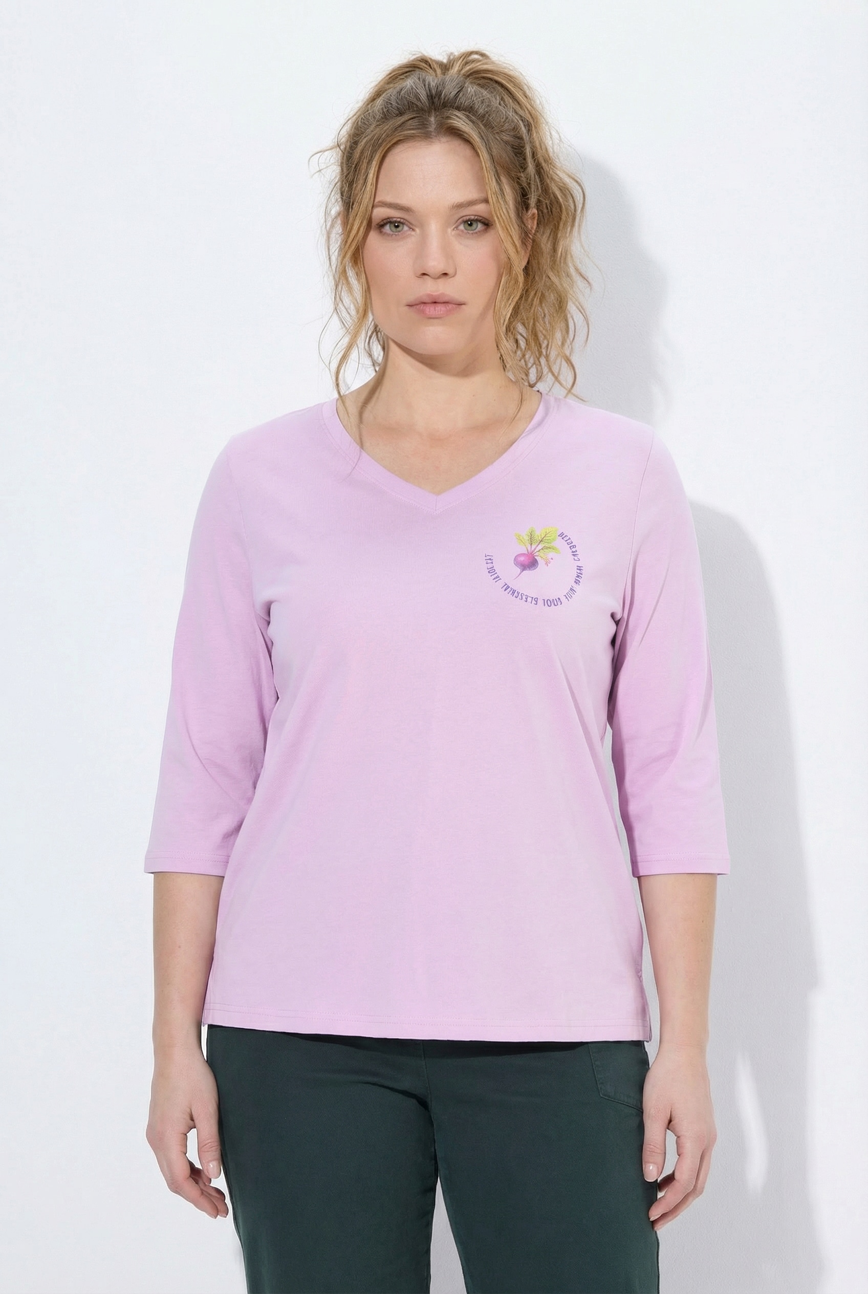 T-shirt en coton bio, motif radis, ULLA POPKEN