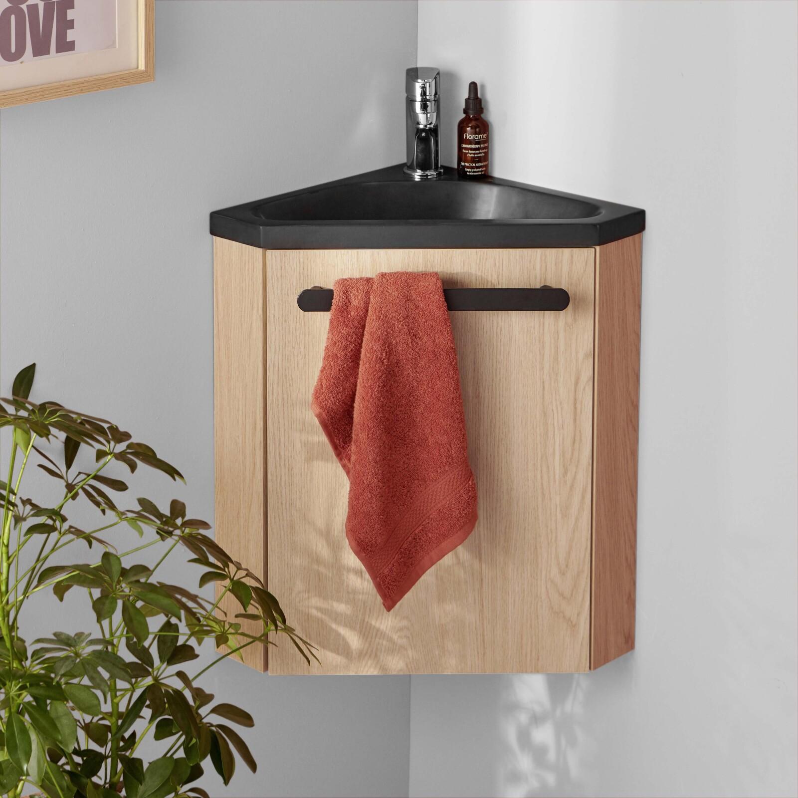 Ensemble lave-mains d'angle + robinet SKINO, MOB IN